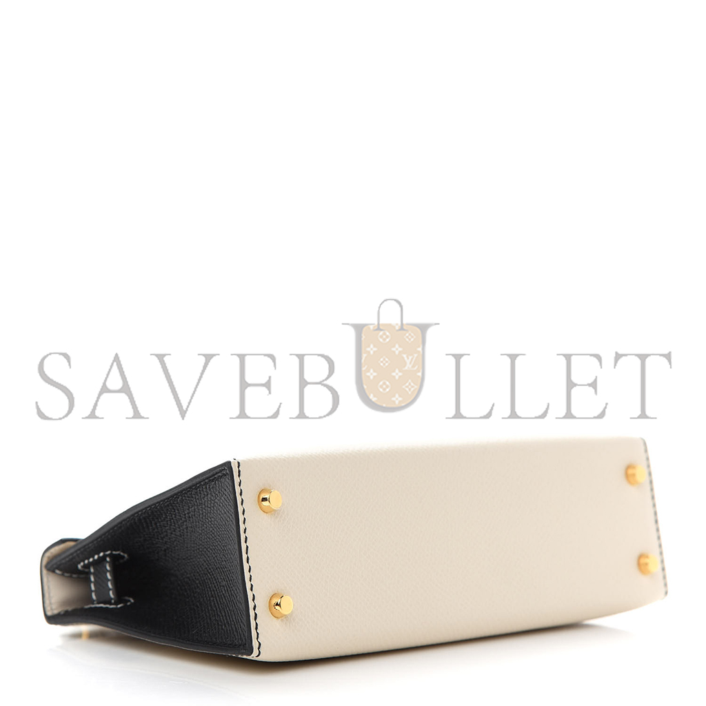 H**mes master epsom horseshoe mini kelly ii craie black (19*12*5.5cm)